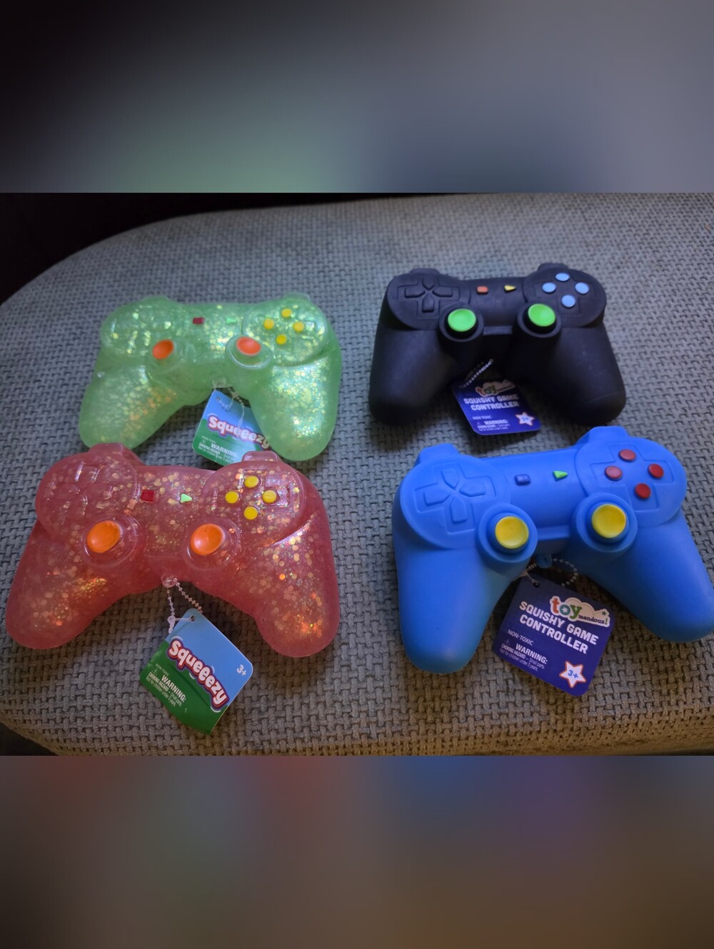 Squeezy Game Controller Toy - Blue, Green, Pink, Black